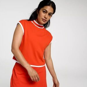 CALIA Women's Ribbed Cropped Mock Neck Tank